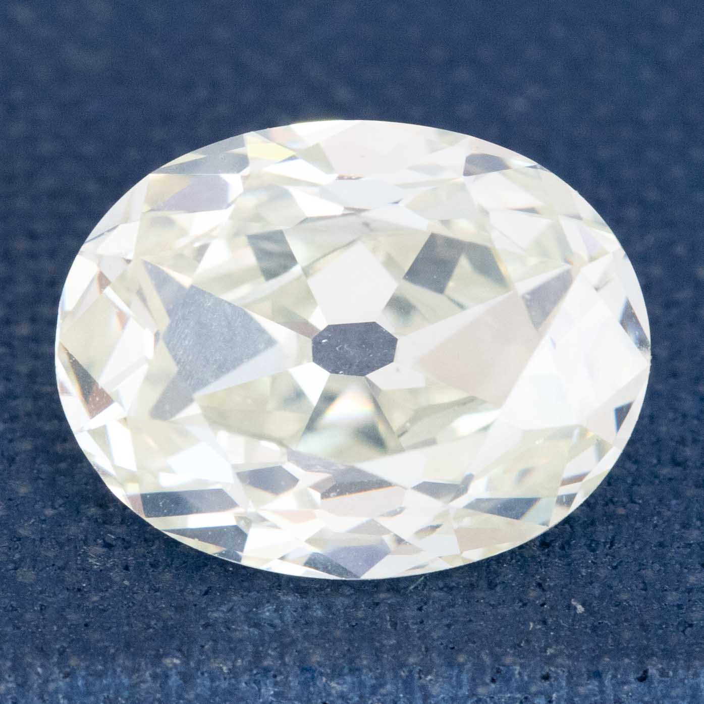 4.02 Oval Old Mine Cut Diamond, GIA M VS2