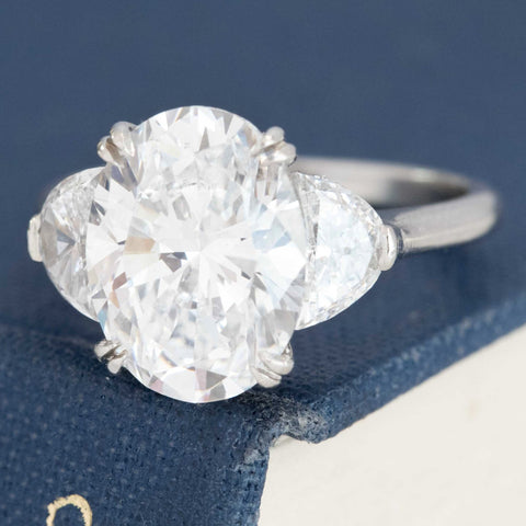 Victor Canera handmade diamond engagement ring with hidden halo.