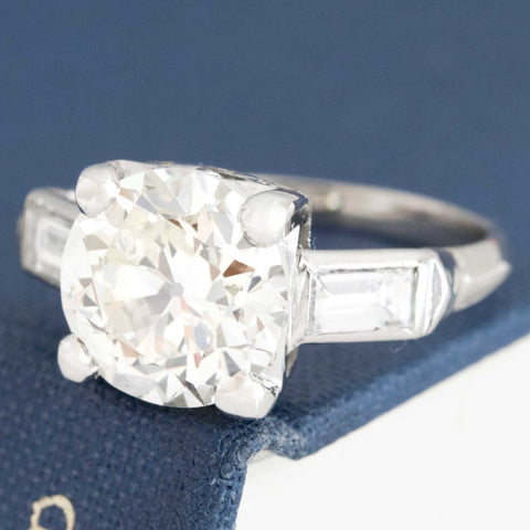 4.03ct Old European Cut Diamond Ring
