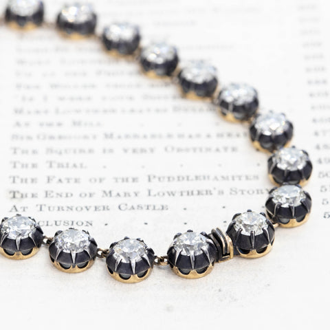 40.58ctw Old European Cut Diamond Collet Riviere Necklace