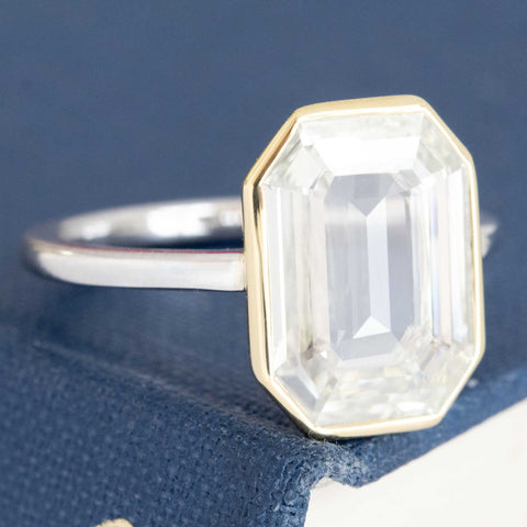 4.05ct Portrait Step Cut Diamond Solitaire
