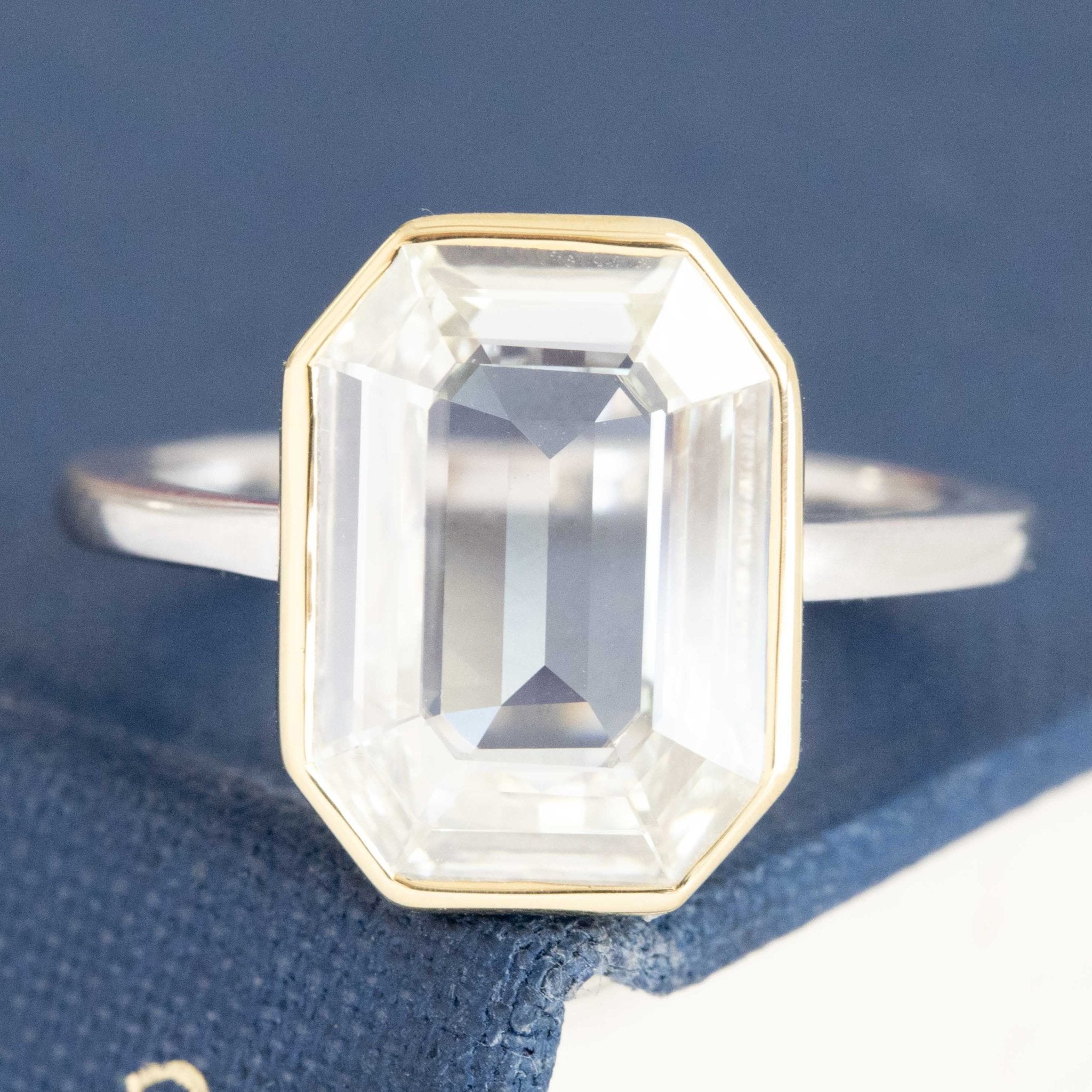 4.05ct Portrait Step Cut Diamond Solitaire