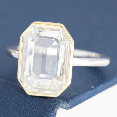4.05ct Portrait Step Cut Diamond Solitaire