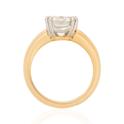 4.06ct emerald cut diamond solitaire ring in platinum and 18kt yellow gold, GIA – alternate view 5
