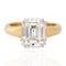 4.06ct emerald cut diamond solitaire ring in platinum and 18kt yellow gold, GIA