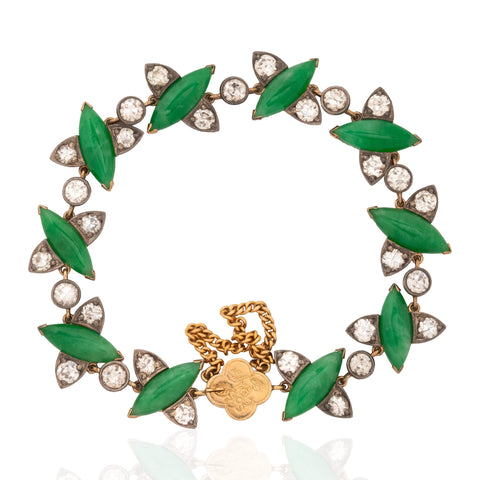 4.06ctw Antique Diamond & Jadeite Bracelet