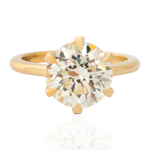 4.08ct Transitional Cut Diamond Solitaire, GIA