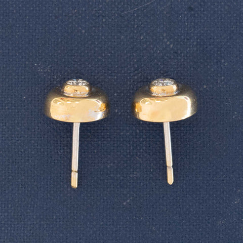 .40ctw Vintage Round Cut Diamond Double Bezel Stud Earrings