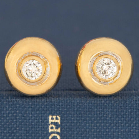 .40ctw Vintage Round Cut Diamond Double Bezel Stud Earrings