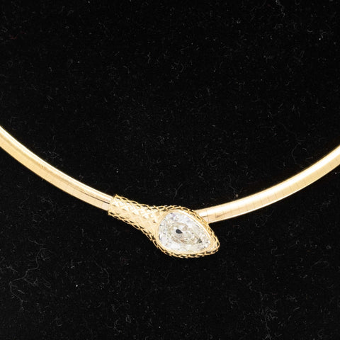 4.15ct Pear Cut Diamond Serpent Collar