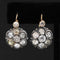 4.15ctw Antique Old Cut Diamond Cluster Drop Earrings
