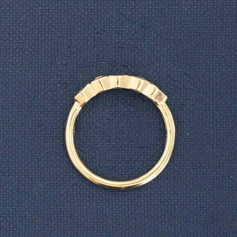 Side view of .41ctw Petite Mixed Cut vintage-inspired Diamond Bezel Band, natural Earth-mined Old Mine Cut Diamonds crafted in yellow gold.