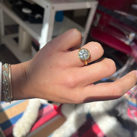 4.22ct Old European Cut Diamond Bezel Solitaire