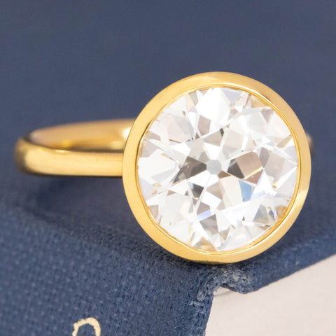 4.22ct Old European Cut Diamond Bezel Solitaire