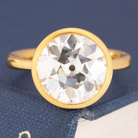 4.22ct Old European Cut Diamond Bezel Solitaire