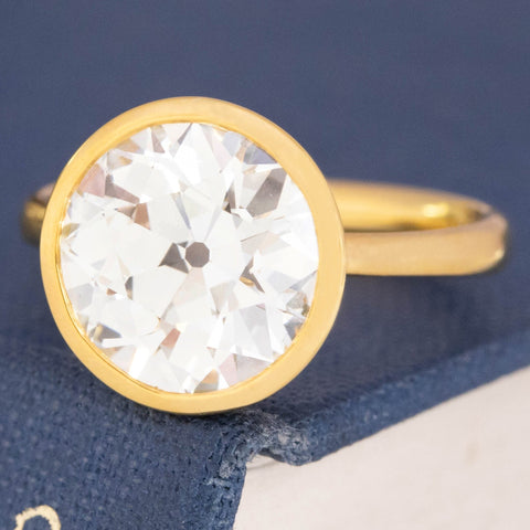 4.22ct Old European Cut Diamond Bezel Solitaire