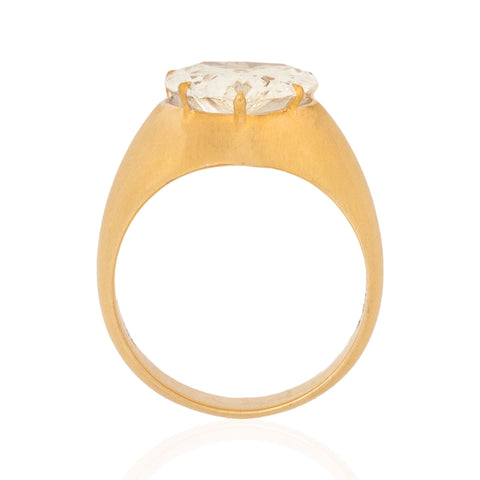 4.24ct Antique Pear Cut Diamond Solitaire, GIA