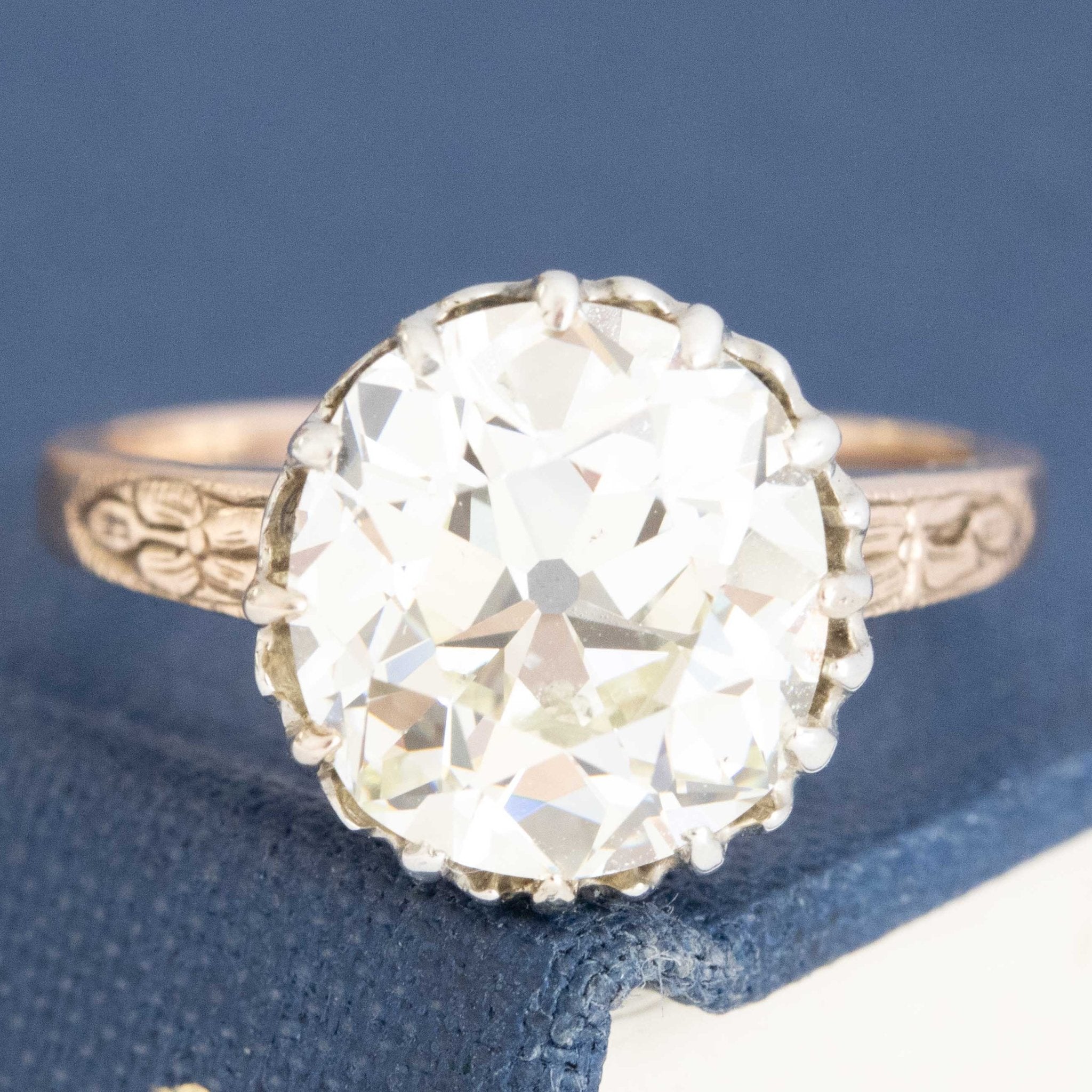 4.32ct Antique Old Mine Cut Diamond Solitaire