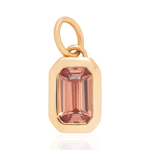 .43ct Emerald Cut Orange-Red Sapphire Charm
