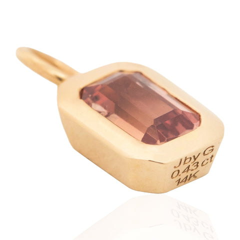 .43ct Emerald Cut Orange-Red Sapphire Charm