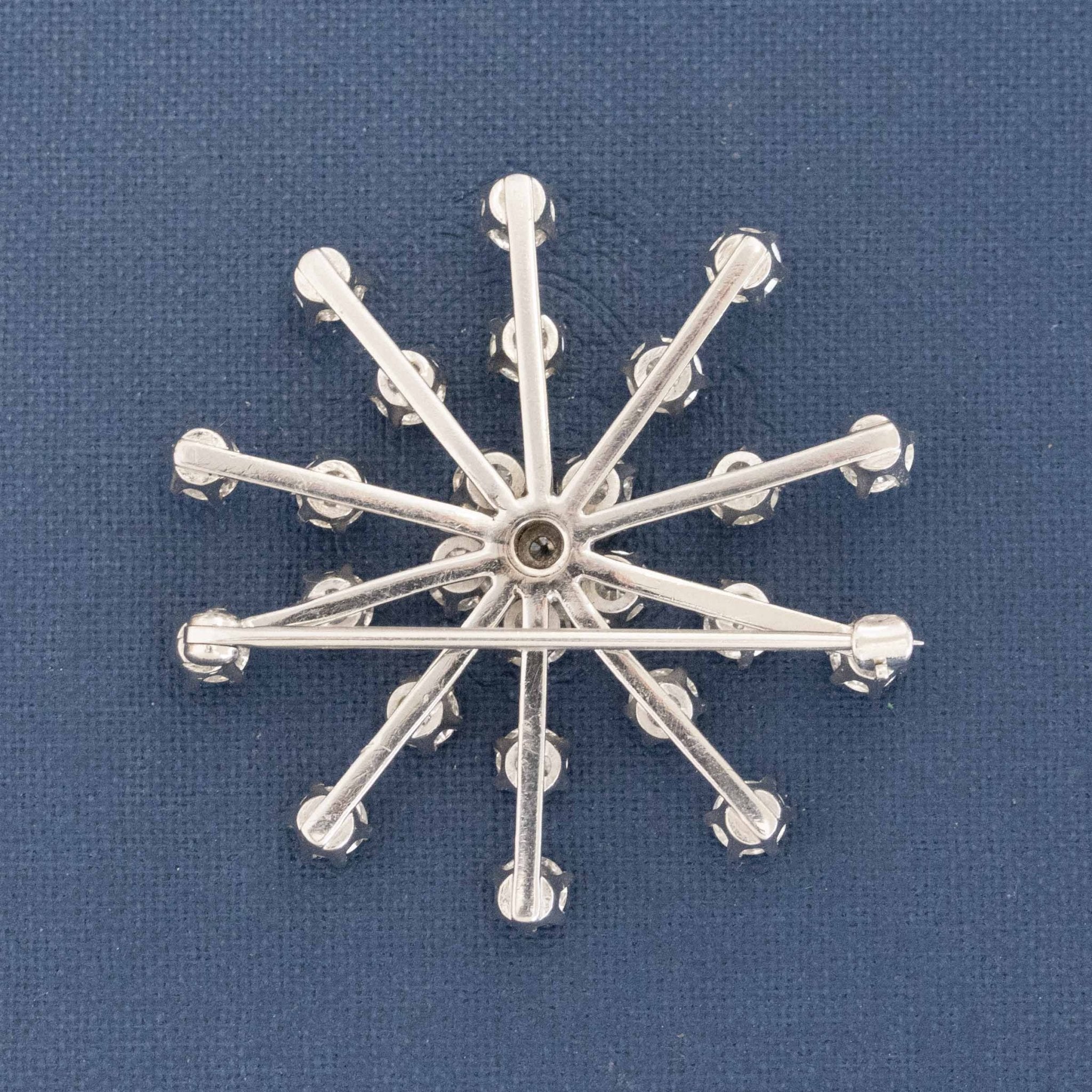 4.41ctw Vintage Old European Cut Diamond Snowflake Brooch/Pendant