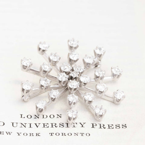 4.41ctw Vintage Old European Cut Diamond Snowflake Brooch/Pendant