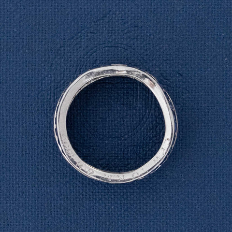 4.47ctw Vintage Diamond & Sapphire Triple Row Band