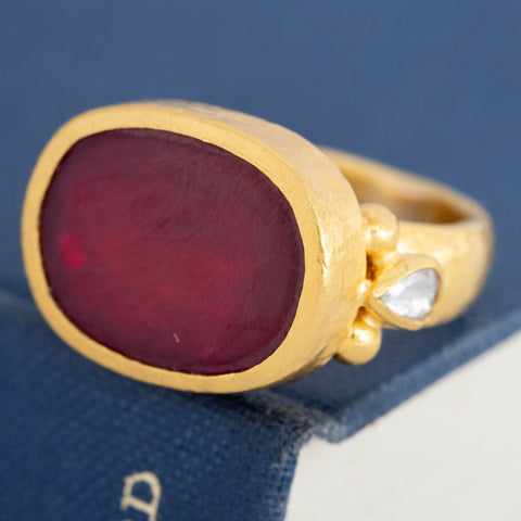 4.50ct Ruby Bezel Ring, by Gurhan