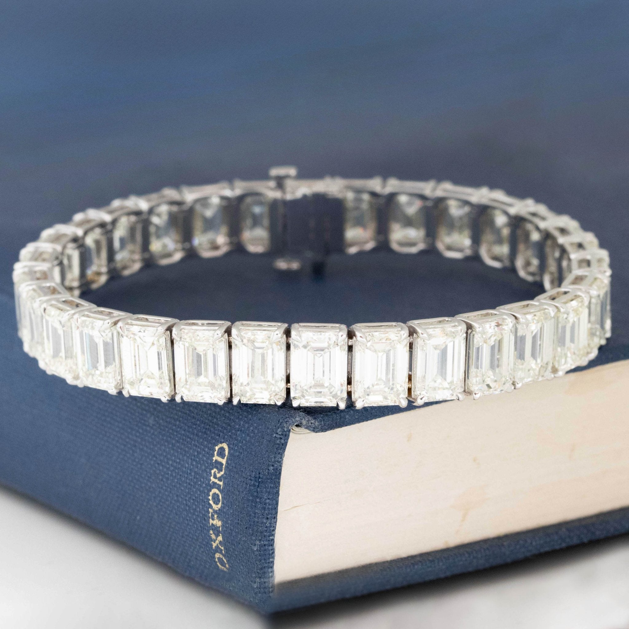 45.26ctw Emerald Cut Diamond Tennis Bracelet, GIA