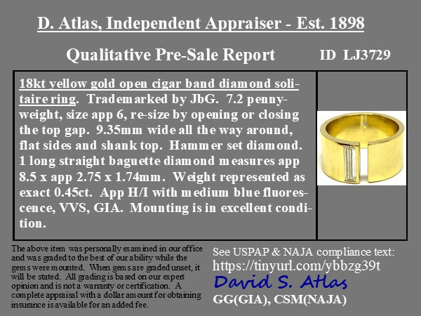 .45CT BAGUETTE CUT DIAMOND CIGAR BAND