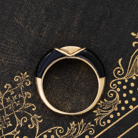 .45ctw Vintage Diamond & Onyx Band