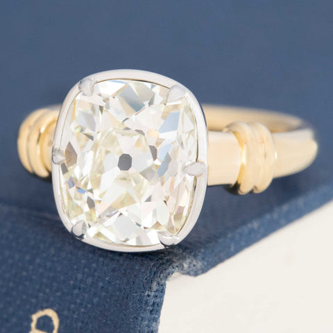 4.60ct Old Mine Cut Diamond Bezel Solitaire, GIA Q-R VS1