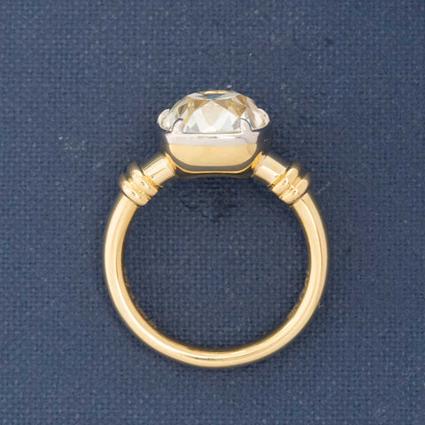4.60ct Old Mine Cut Diamond Bezel Solitaire, GIA Q-R VS1