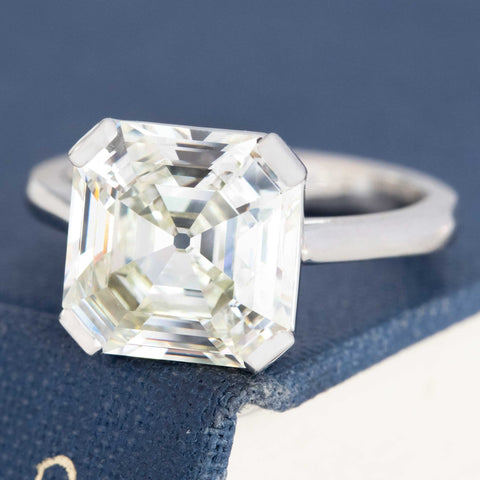 4.62ct Antique Asscher Cut Diamond Solitaire, GIA M VVS2