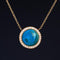 4.64ctw Azurite Diamond Halo Pendant