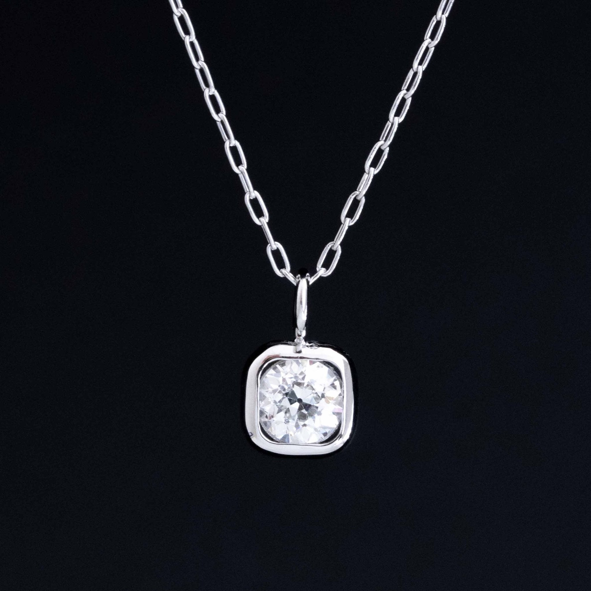 .46ct Old European Cut Diamond Bezel Pendant