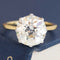 4.74ct Old Mine Cut Diamond solitaire ring in platinum and 18kt yellow gold, GIA certified.