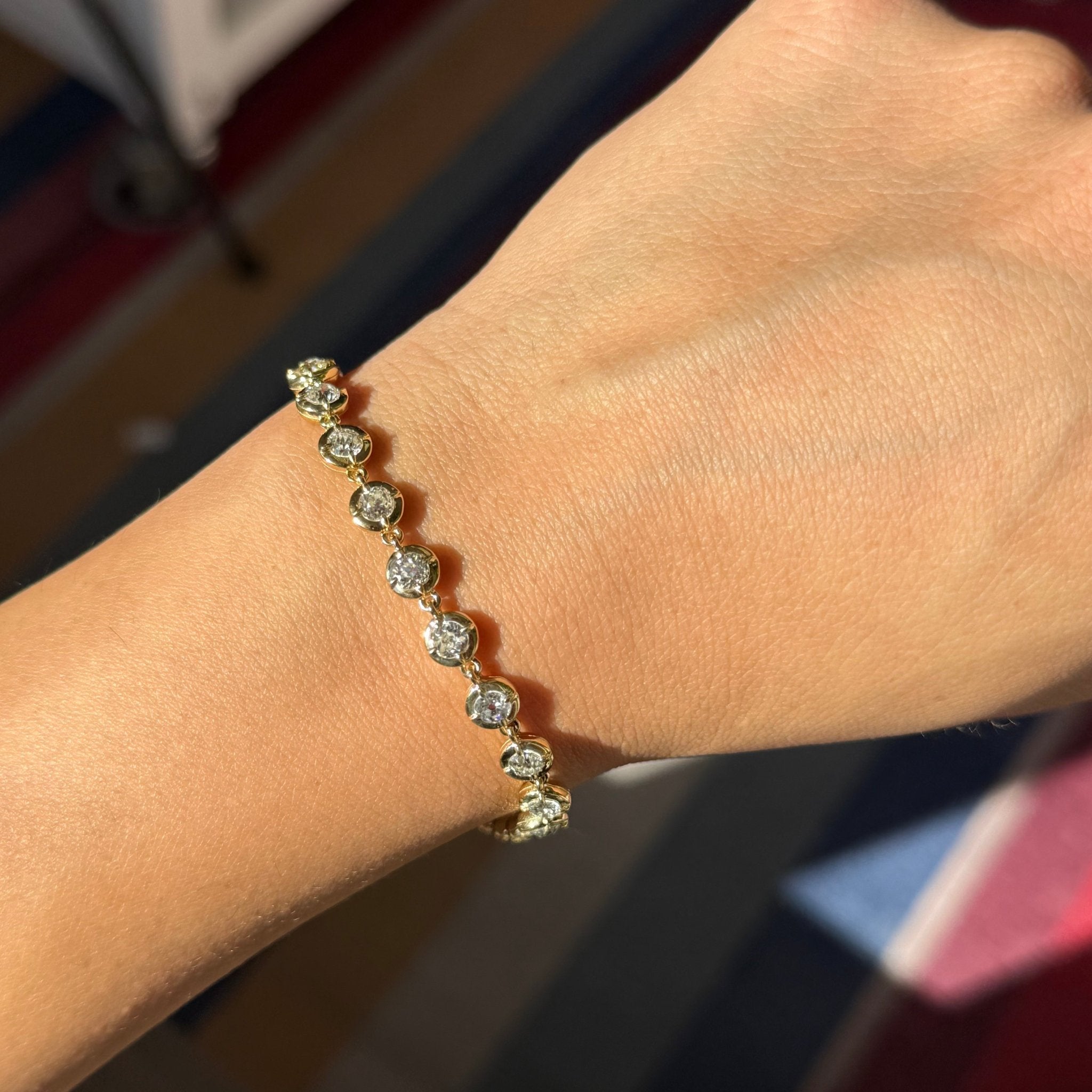 4.77ctw Old European Cut Diamond Tennis Bracelet