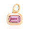 .48ct Emerald Cut PInk Sapphire Bezel Charm