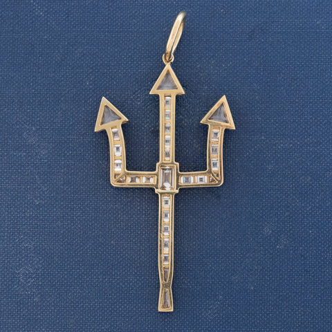 4.92ctw Vintage Diamond Trident Pendant