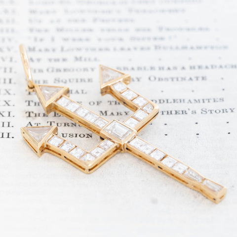4.92ctw Vintage Diamond Trident Pendant