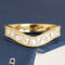 Antique lovers’ .49ctw Old European Cut Diamond Curved Band in yellow gold, featuring rare Earth-mined Old European Cut Diamonds.