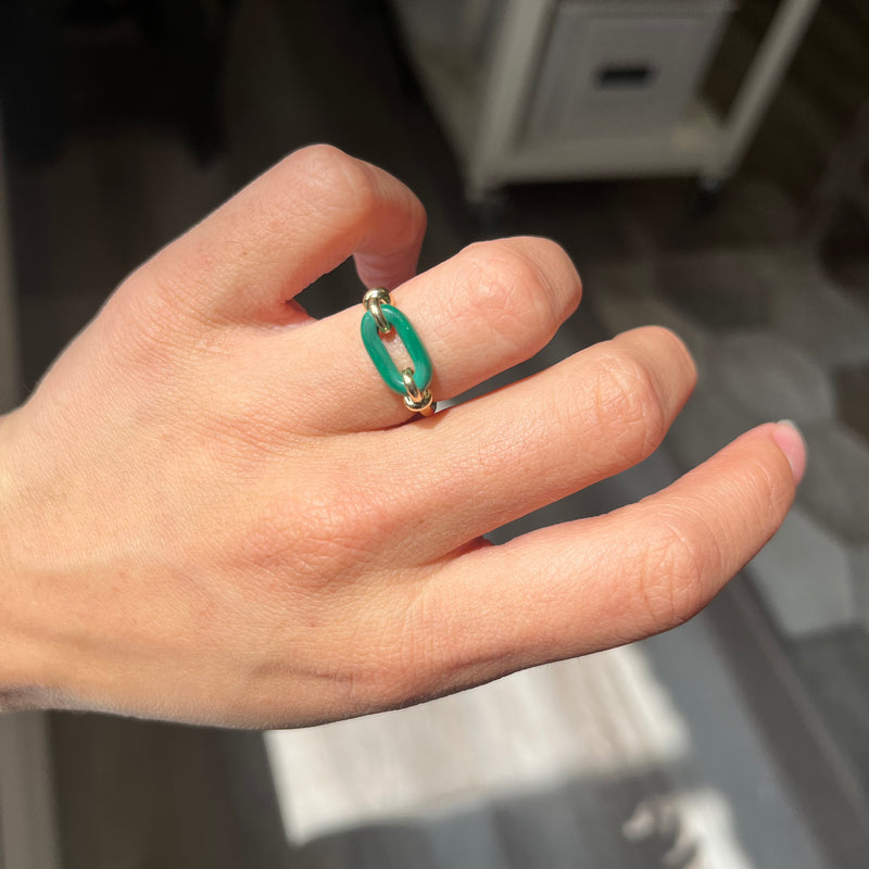 Vintage Malachite Engagement Ring