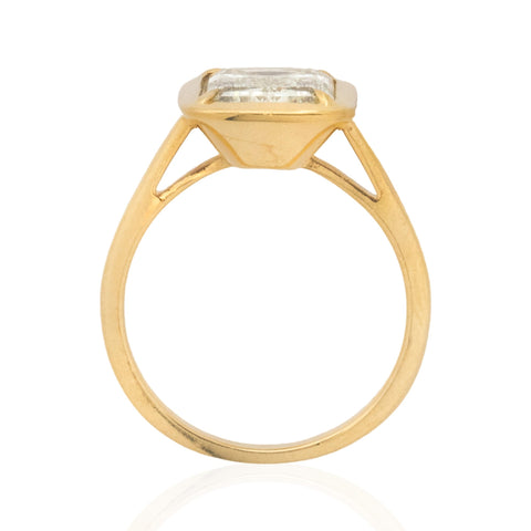 5.01ct GIA criss cut diamond bezel solitaire ring in 18K yellow gold – alternate view 5