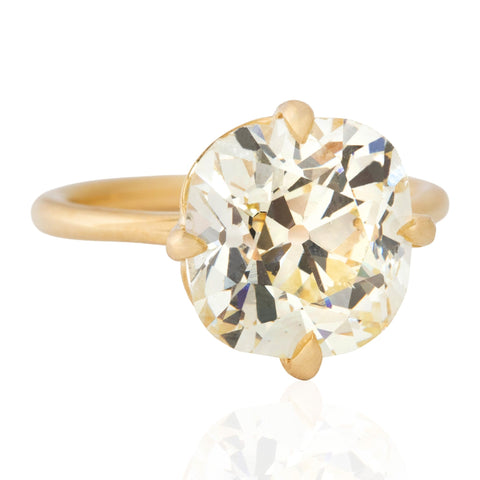 5.88ct GIA antique old mine cut diamond solitaire engagement ring, 18K yellow gold – alternate view 3