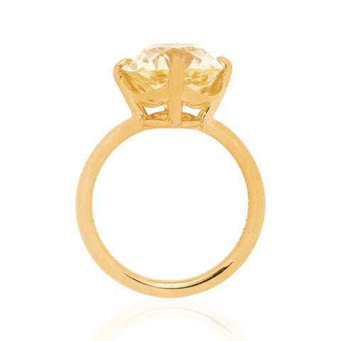 5.88ct GIA antique old mine cut diamond solitaire engagement ring, 18K yellow gold – alternate view 5