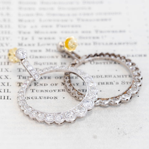 3.05ctw Edwardian Old European Cut Diamond Earrings