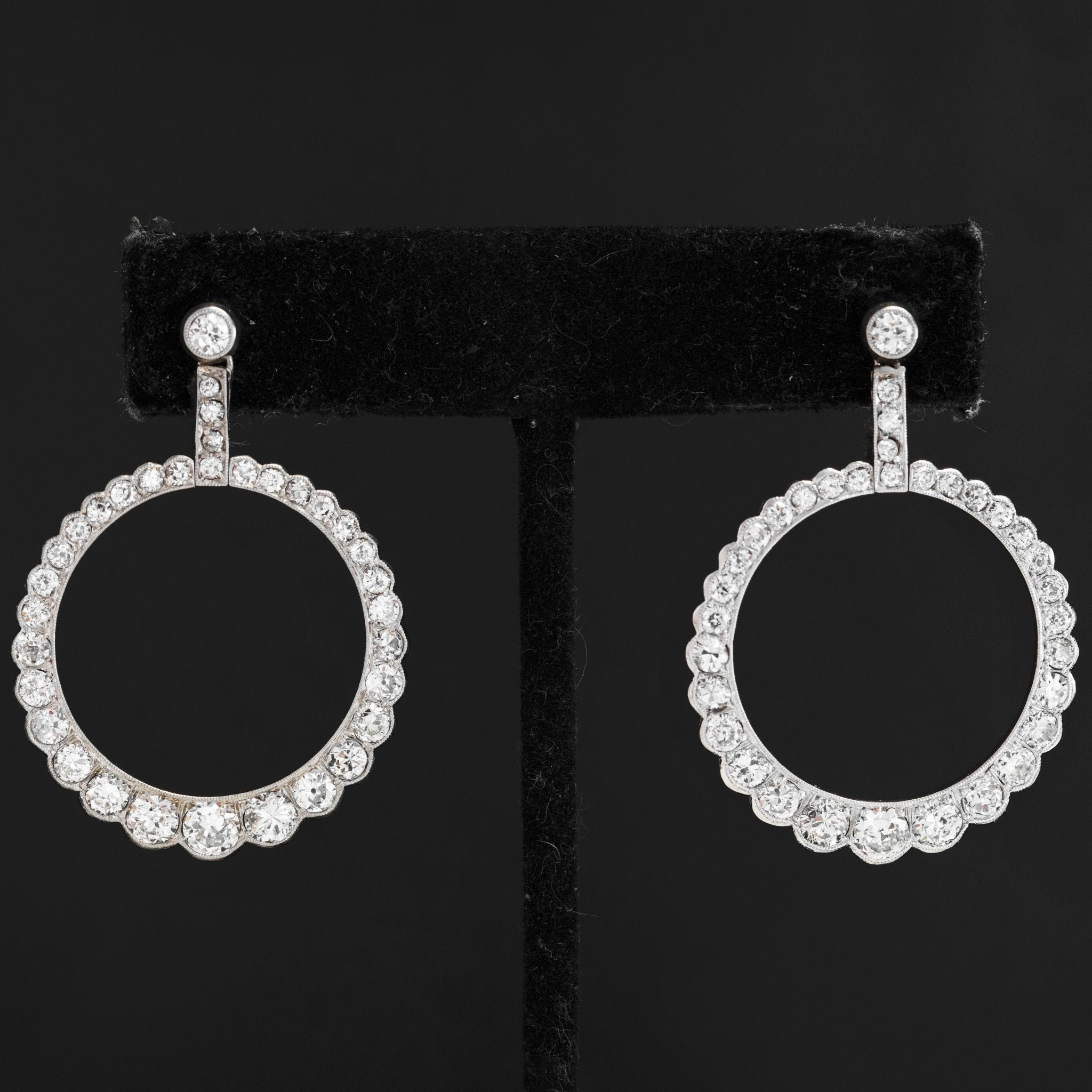 5.00ctw Edwardian Old European Cut Diamond Earrings
