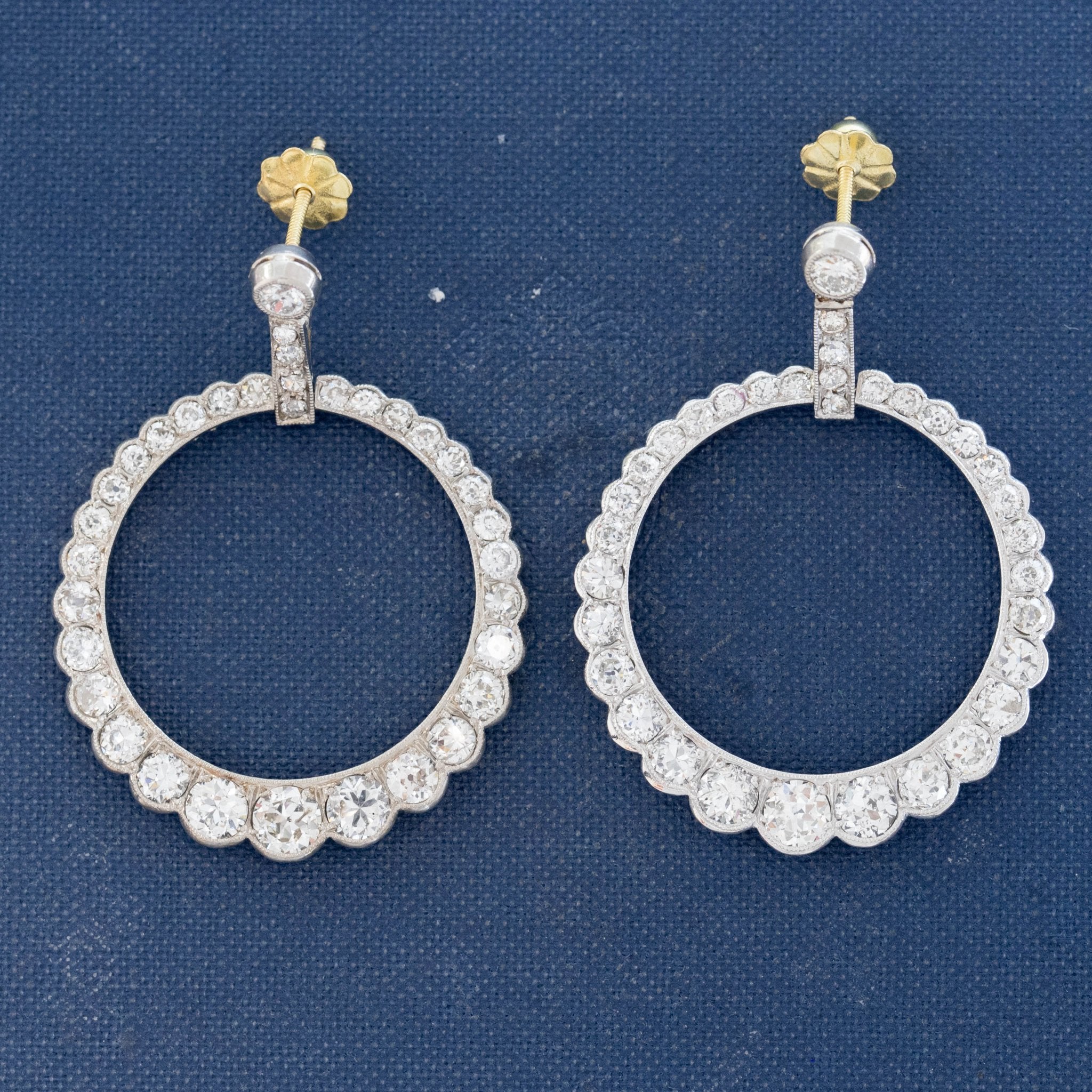 5.00ctw Edwardian Old European Cut Diamond Earrings