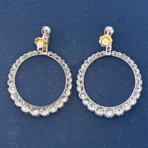 3.05ctw Edwardian Old European Cut Diamond Earrings